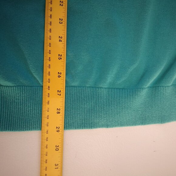 Nautica Men's Size XL V-neck Teal Green Lightweight Loose Fit Sweater - Picture 9 of 9